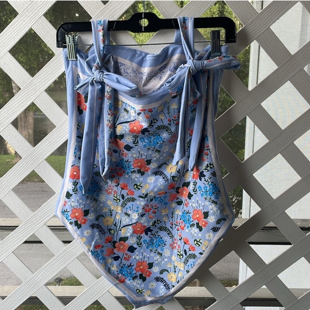 Skays ‘Visual Swim’ Reversible Floral Tie-Strap One-Piece - Picture 5 of 13